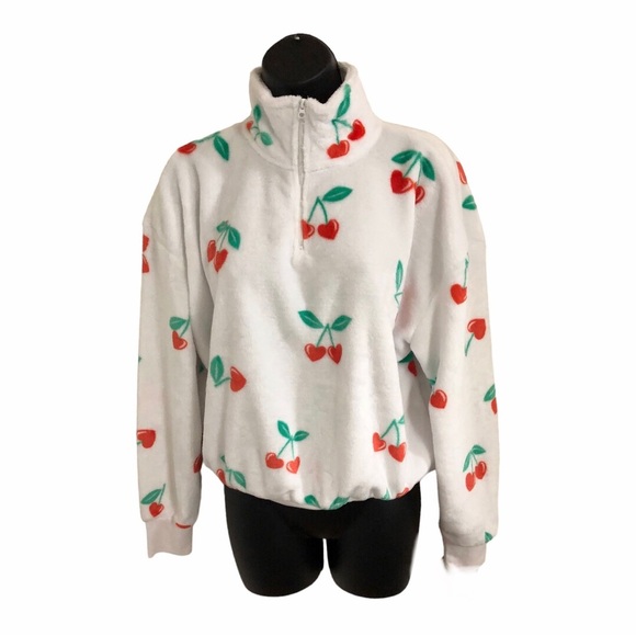 Cherry Print Fleece Pullover - Picture 9 of 12